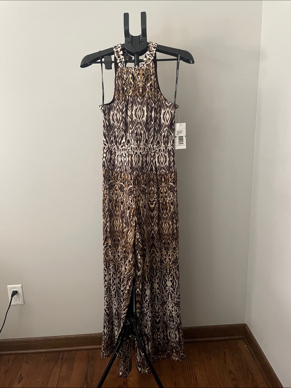 Nina Leonard Exotic Patterned Jumpsuit